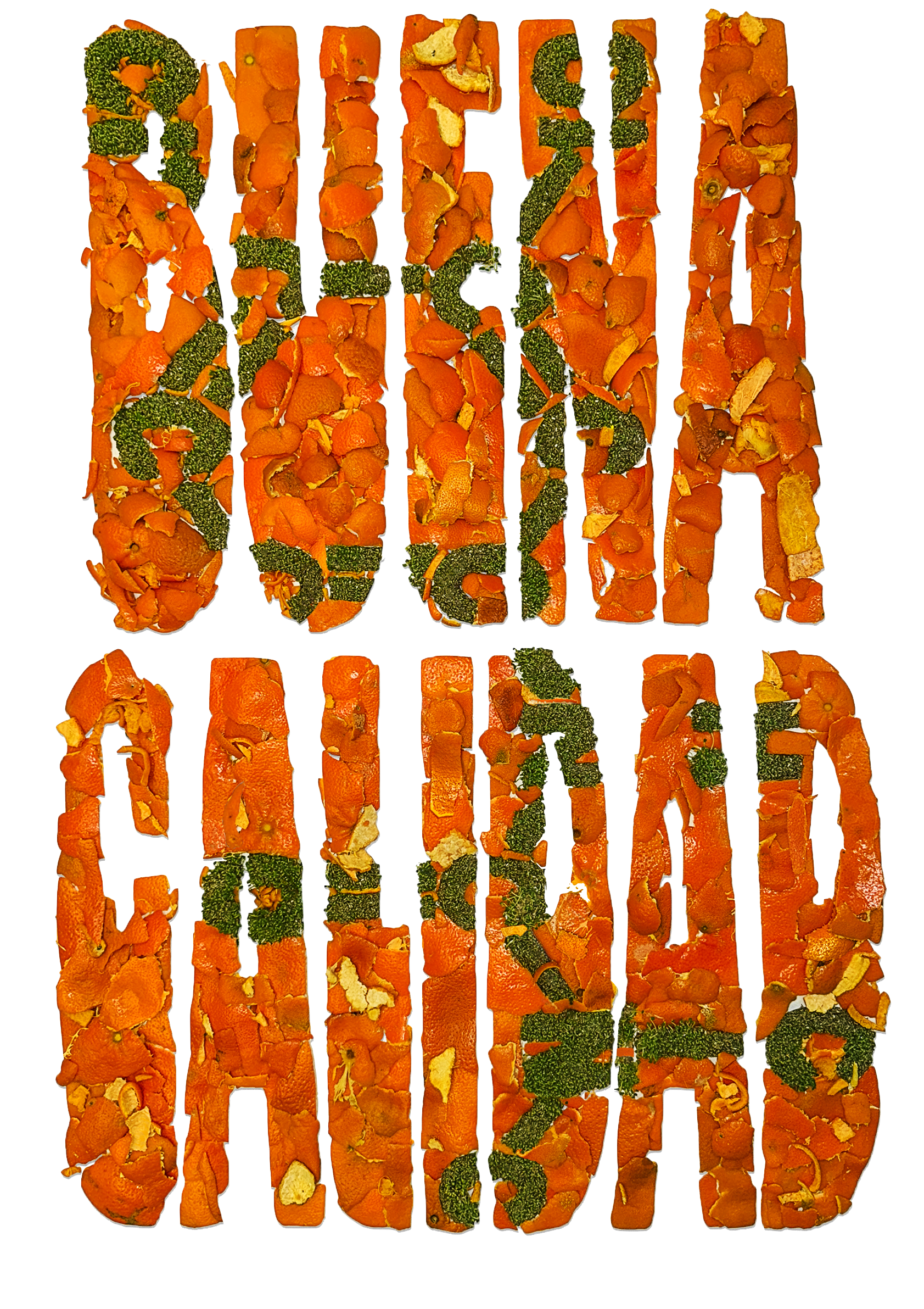 Good Quality writen in orange peels