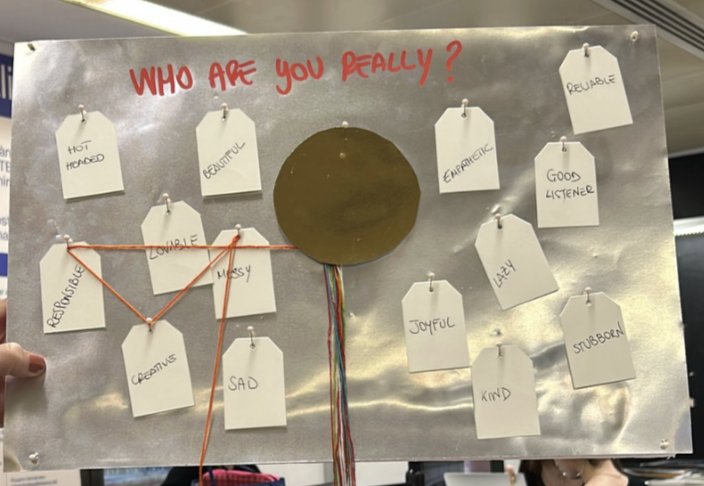 circle that says who are you?